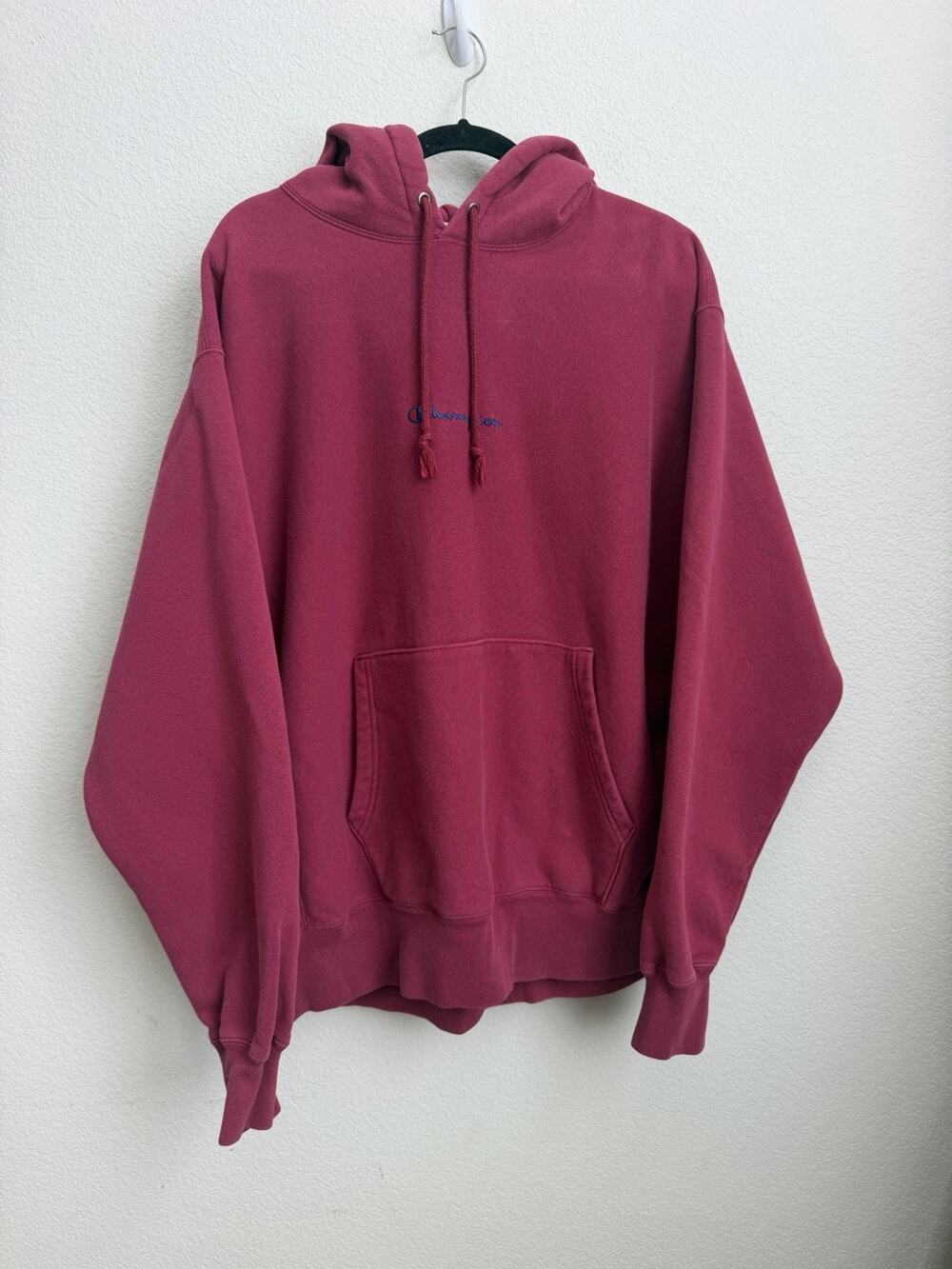 Vintage 80s 90s Champion Reverse Weave Maroon XL Hoodie Spell Out Sweatshirt